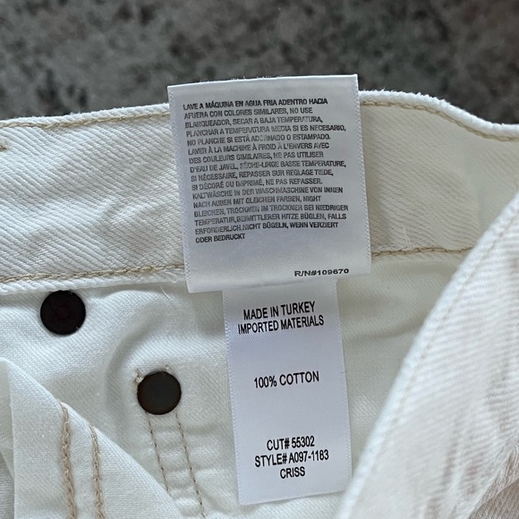 Agolde Sz 24 30" Criss Cross Wide Leg Upsized Jean in Off White Relay - Picture 12 of 14